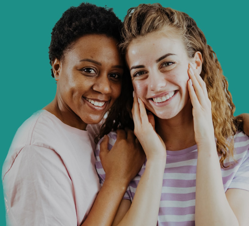 Two Smiling Teen Girls